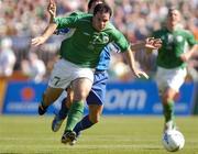 4 September 2004; Andy Reid, Republic of Ireland, in action against Konstantinos Makridis, Cyprus. FIFA World Cup Qualifier, Republic of Ireland v Cyprus, Lansdowne Road, Dublin. Picture credit; Brian Lawless / SPORTSFILE
