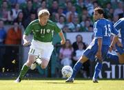 4 September 2004; Damien Duff, Republic of Ireland, in action against Stelios Okkarides, Cyprus. FIFA World Cup Qualifier, Republic of Ireland v Cyprus, Lansdowne Road, Dublin. Picture credit; David Maher / SPORTSFILE