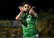 14 February 2025; Joe Adams of Kerry celebrates after scoring his side's first goal during the SSE Airtricity Men's First Division match between Kerry FC and Finn Harps at Mounthawk Park in Tralee, Kerry. Photo by Brendan Moran/Sportsfile