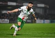 14 February 2025; Greg Bolger of Cork City celebrates after scoring his side's second goal during the SSE Airtricity Men's Premier Division match between Cork City and Galway United at Turner's Cross in Cork. Photo by David Fitzgerald/Sportsfile