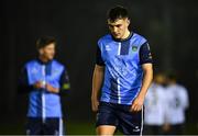 14 February 2025; Eanna Clancy of UCD after his side's defeat in the SSE Airtricity Men's First Division match between UCD and Wexford at UCD Bowl in Belfield, Dublin. Photo by Tyler Miller/Sportsfile