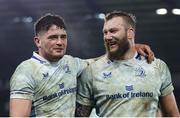 14 February 2025; Alex Soroka and RG Snyman of Leinster after the United Rugby Championship match between Ospreys and Leinster at Swansea.com Stadium in Swansea, Wales. Photo by Chris Fairweather/Sportsfile