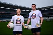 18 February 2025; NutriQuick has partnered with the GAA and GPA to launch a new range of nutritious ready-made meals, endorsed by Galway’s ladies footballer Nicola Ward, left, and Dublin footballer Brian Howard. The athletes played a key role in developing the meals, designed to support active lifestyles with balanced, locally-sourced ingredients. The initial range includes pulled chicken with wholewheat pasta and turkey meatballs with spaghetti, with more to come. Available soon at nutriquick.com and Aldi stores, this collaboration aims to provide convenient, high-quality nutrition for athletes and health-conscious individuals. For more details, visit nutriquick.ie or contact deansiney@nutriquick.ie.”. Photo by David Fitzgerald/Sportsfile