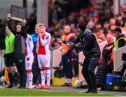 3 March 2025; Derry City manager Tiernan Lynch during the SSE Airtricity Men's Premier Division match between St Patrick's Athletic and Derry City at Richmond Park in Dublin Photo by Stephen McCarthy/Sportsfile