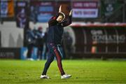 3 March 2025; Shelbourne manager Damien Duff applauds to the Shelbourne supporters after his side's drawn SSE Airtricity Men's Premier Division match between Galway United and Shelbourne at Eamonn Deacy Park in Galway. Photo by Ben McShane/Sportsfile