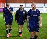 3 March 2025; A dejected Mark Connolly of Derry City after the SSE Airtricity Men's Premier Division match between St Patrick's Athletic and Derry City at Richmond Park in Dublin Photo by Stephen McCarthy/Sportsfile