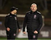 3 March 2025; Bohemians manager Alan Reynolds reacts during the SSE Airtricity Men's Premier Division match between Bohemians and Drogheda United at Dalymount Park in Dublin. Photo by Thomas Flinkow/Sportsfile