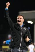 3 March 2025; Drogheda United assistant manager Daire Doyle celebrates after the SSE Airtricity Men's Premier Division match between Bohemians and Drogheda United at Dalymount Park in Dublin. Photo by Thomas Flinkow/Sportsfile