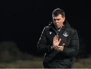 3 March 2025; Drogheda United manager Kevin Doherty reacts during the SSE Airtricity Men's Premier Division match between Bohemians and Drogheda United at Dalymount Park in Dublin. Photo by Thomas Flinkow/Sportsfile