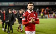 3 March 2025; John Mahon of Sligo Rovers after his side's victory in the SSE Airtricity Men's Premier Division match between Sligo Rovers and Shamrock Rovers at The Showgrounds in Sligo. Photo by Piaras Ó Mídheach/Sportsfile