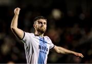 3 March 2025; Conor Keeley of Drogheda United celebrates after the SSE Airtricity Men's Premier Division match between Bohemians and Drogheda United at Dalymount Park in Dublin. Photo by Thomas Flinkow/Sportsfile