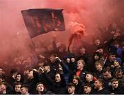 3 March 2025; Bohemians supporters before the SSE Airtricity Men's Premier Division match between Bohemians and Drogheda United at Dalymount Park in Dublin. Photo by Thomas Flinkow/Sportsfile