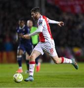 3 March 2025; Aidan Keena of St Patrick's Athletic during the SSE Airtricity Men's Premier Division match between St Patrick's Athletic and Derry City at Richmond Park in Dublin. Photo by Stephen McCarthy/Sportsfile