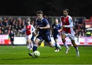 3 March 2025; Adam O'Reilly of Derry City during the SSE Airtricity Men's Premier Division match between St Patrick's Athletic and Derry City at Richmond Park in Dublin. Photo by Stephen McCarthy/Sportsfile