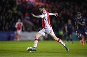 3 March 2025; Aidan Keena of St Patrick's Athletic during the SSE Airtricity Men's Premier Division match between St Patrick's Athletic and Derry City at Richmond Park in Dublin. Photo by Stephen McCarthy/Sportsfile