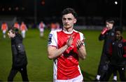 3 March 2025; Simon Power of St Patrick's Athletic after the SSE Airtricity Men's Premier Division match between St Patrick's Athletic and Derry City at Richmond Park in Dublin. Photo by Stephen McCarthy/Sportsfile