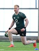 4 March 2025; Jamie Osborne during an Ireland Rugby squad training session at the IRFU High Performance Centre in Dublin. Photo by Brendan Moran/Sportsfile