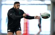 4 March 2025; Bundee Aki during an Ireland Rugby squad training session at the IRFU High Performance Centre in Dublin. Photo by Brendan Moran/Sportsfile