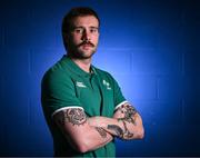 4 March 2025; Mack Hansen poses for a portrait after an Ireland Rugby media conference at the IRFU High Performance Centre in Dublin. Photo by Brendan Moran/Sportsfile