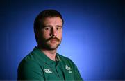 4 March 2025; Mack Hansen poses for a portrait after an Ireland Rugby media conference at the IRFU High Performance Centre in Dublin. Photo by Brendan Moran/Sportsfile