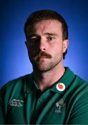 4 March 2025; Mack Hansen poses for a portrait after an Ireland Rugby media conference at the IRFU High Performance Centre in Dublin. Photo by Brendan Moran/Sportsfile