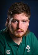 4 March 2025; Joe McCarthy poses for a portrait after an Ireland Rugby media conference at the IRFU High Performance Centre in Dublin. Photo by Brendan Moran/Sportsfile