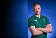 4 March 2025; Jamie Osborne poses for a portrait after an Ireland Rugby media conference at the IRFU High Performance Centre in Dublin. Photo by Brendan Moran/Sportsfile