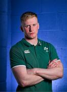 4 March 2025; Jamie Osborne poses for a portrait after an Ireland Rugby media conference at the IRFU High Performance Centre in Dublin. Photo by Brendan Moran/Sportsfile