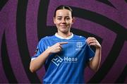 27 February 2025; Zoey Croke during a Waterford FC squad portraits session at SETU Arena in Carriganore, Waterford. Photo by Ben McShane/Sportsfile