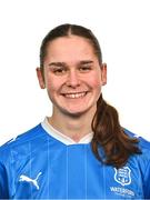 27 February 2025; Sophie Slattery during a Waterford FC squad portraits session at SETU Arena in Carriganore, Waterford. Photo by Tyler Miller/Sportsfile