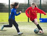 5 March 2025; Action from the FAI Schools Primary 5s Qualifiers match between St Philips SNS and St Cronins Brackenstown SNS at Hartstown Huntstown FC in Blanchardstown, Dublin. Photo by Seb Daly/Sportsfile