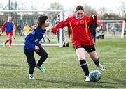 5 March 2025; Action from the FAI Schools Primary 5s Qualifiers match between St Philips SNS and St Cronins Brackenstown SNS at Hartstown Huntstown FC in Blanchardstown, Dublin. Photo by Seb Daly/Sportsfile