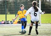 5 March 2025; Action from the FAI Schools Primary 5s Qualifiers match between Rush NS 1 and St Mochtas at Hartstown Huntstown FC in Blanchardstown, Dublin. Photo by Seb Daly/Sportsfile