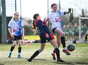 5 March 2025; Action from the FAI Schools Primary 5s Qualifiers match between St Patrick's NS Diswellstown 1 and Tyrrelstown ETNS 1 at Hartstown Huntstown FC in Blanchardstown, Dublin. Photo by Seb Daly/Sportsfile