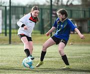 5 March 2025; Action from the FAI Schools Primary 5s Qualifiers match between Rush NS 1 and John Paul II NS 1 at Hartstown Huntstown FC in Blanchardstown, Dublin. Photo by Seb Daly/Sportsfile