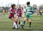 5 March 2025; Action from the FAI Schools Primary 5s Qualifiers match between Sacred Heart NS and St Patricks Senior Mixed School at Hartstown Huntstown FC in Blanchardstown, Dublin. Photo by Seb Daly/Sportsfile