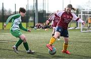 5 March 2025; Action from the FAI Schools Primary 5s Qualifiers match between Sacred Heart NS and St Patricks Senior Mixed School at Hartstown Huntstown FC in Blanchardstown, Dublin. Photo by Seb Daly/Sportsfile