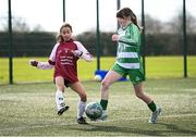 5 March 2025; Action from the FAI Schools Primary 5s Qualifiers match between Sacred Heart NS and St Patricks Senior Mixed School at Hartstown Huntstown FC in Blanchardstown, Dublin. Photo by Seb Daly/Sportsfile