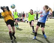 5 March 2025; Action from the FAI Schools Primary 5s Qualifiers match between Rush NS 1 and St Patricks NS Diswellstown 1 at Hartstown Huntstown FC in Blanchardstown, Dublin. Photo by Seb Daly/Sportsfile