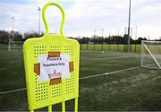 5 March 2025; Signage before the FAI Schools Primary 5s Qualifiers at Hartstown Huntstown FC in Blanchardstown, Dublin. Photo by Seb Daly/Sportsfile