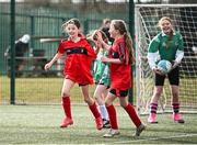 5 March 2025; Action from the FAI Schools Primary 5s Qualifiers match between St Ciarans and St Fintans at Hartstown Huntstown FC in Blanchardstown, Dublin. Photo by Seb Daly/Sportsfile