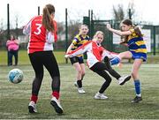 5 March 2025; Action from the FAI Schools Primary 5s Qualifiers match between Scoil Bhride Blanchardstown and St Patricks NS Diswellstown 2 at Hartstown Huntstown FC in Blanchardstown, Dublin. Photo by Seb Daly/Sportsfile