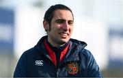 4 March 2025; St Fintan's High School head coach Marc Kaveh before the Bank of Ireland Leinster Schools Senior Cup semi-final match between St Fintan's High School and Terenure College at Energia Park in Dublin. Photo by Shauna Clinton/Sportsfile