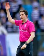 4 March 2025; Referee Padraic Reidy during the Bank of Ireland Leinster Schools Senior Cup semi-final match between St Fintan's High School and Terenure College at Energia Park in Dublin. Photo by Shauna Clinton/Sportsfile