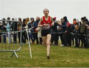 8 March 2025; Madison Welby oh her way to winning the Junior Girls 2,500m during the 123.ie All Ireland Schools Cross Country Championships at Galway Racecourse in Ballybrit, Galway. Photo by Tom Beary/Sportsfile