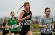 8 March 2025;  Isla Wiltshire of Sullivan Upp Holywood competes in the Junior Girls 2,500m during the 123.ie All Ireland Schools Cross Country Championships at Galway Racecourse in Ballybrit, Galway. Photo by Tom Beary/Sportsfile