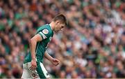 8 March 2025; Sam Prendergast of Ireland during the Guinness Six Nations Rugby Championship match between Ireland and France at the Aviva Stadium in Dublin. Photo by Seb Daly/Sportsfile