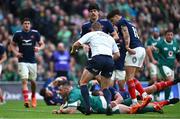 8 March 2025; Cian Healy of Ireland scores his side's second try during the Guinness Six Nations Rugby Championship match between Ireland and France at the Aviva Stadium in Dublin. Photo by Brendan Moran/Sportsfile