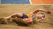 8 March 2025; Max Heß of Germany competes in the men's triple jump during day three of the European Athletics Indoor Championships 2025 at the Omnisport Apeldoorn in Apeldoorn, Netherlands. Photo by Sam Barnes/Sportsfile