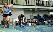 8 March 2025; John Fitzgerald of Thurles Crokes AC, Tipperary, competes in the men over 40 60m during the 123.ie National Masters Indoor Championships at the TUS International arena in Athlone, Westmeath. Photo by Shauna Clinton/Sportsfile